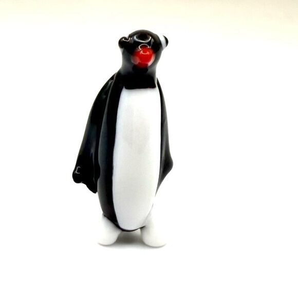 Tiny Hand Blown Glass Penguin Figurine Collectibles Handmade Miniature Bird - Picture 1 of 6
